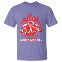 AIDS Awareness T Shirt Ribbon HIV Tackle Football Gift - Wonder Print Shop