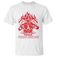 AIDS Awareness T Shirt Ribbon HIV Tackle Football Gift - Wonder Print Shop