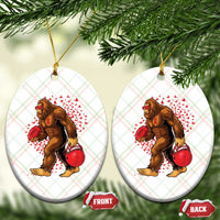 Funny Bigfoot Football Ceramic Ornament Support HIV Awareness Gift - Wonder Print Shop