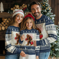 Funny Bigfoot Football Ugly Christmas Sweater Support HIV Awareness Gift - Wonder Print Shop