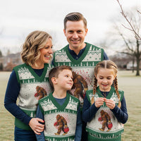 Funny Bigfoot Football V-Neck Knit Sweater Vest Support HIV Awareness Gift - Wonder Print Shop