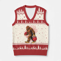 Funny Bigfoot Football V-Neck Knit Sweater Vest Support HIV Awareness Gift - Wonder Print Shop