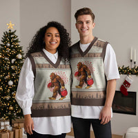 Funny Bigfoot Football V-Neck Knit Sweater Vest Support HIV Awareness Gift - Wonder Print Shop