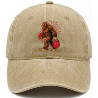 Funny Bigfoot Football Washed Cotton Baseball Cap Support HIV Awareness Gift
