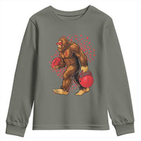 Funny Bigfoot Football Youth Sweatshirt Support HIV Awareness Gift - Wonder Print Shop