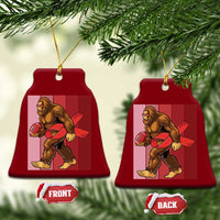 Funny Bigfoot Football HIV Awareness Ceramic Ornament Red Ribbon Retro Vintage Style Gift - Wonder Print Shop