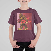 Funny Bigfoot Football HIV Awareness T Shirt For Kid Red Ribbon Retro Vintage Style Gift - Wonder Print Shop