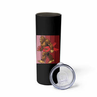 Funny Bigfoot Football HIV Awareness Skinny Tumbler Red Ribbon Retro Vintage Style Gift - Wonder Print Shop