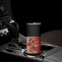 Funny Bigfoot Football HIV Awareness Skinny Tumbler Red Ribbon Retro Vintage Style Gift - Wonder Print Shop