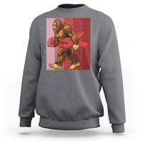Funny Bigfoot Football HIV Awareness Sweatshirt Red Ribbon Retro Vintage Style Gift - Wonder Print Shop