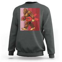 Funny Bigfoot Football HIV Awareness Sweatshirt Red Ribbon Retro Vintage Style Gift - Wonder Print Shop