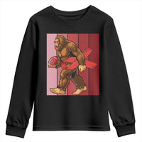 Funny Bigfoot Football HIV Awareness Youth Sweatshirt Red Ribbon Retro Vintage Style Gift - Wonder Print Shop