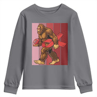 Funny Bigfoot Football HIV Awareness Youth Sweatshirt Red Ribbon Retro Vintage Style Gift - Wonder Print Shop