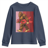 Funny Bigfoot Football HIV Awareness Youth Sweatshirt Red Ribbon Retro Vintage Style Gift - Wonder Print Shop