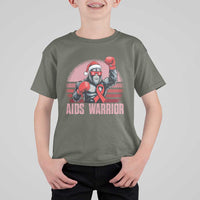 Christmas Santa Bigfoot HIV Awareness T Shirt For Kid Retro Vintage Style Gift - Wonder Print Shop