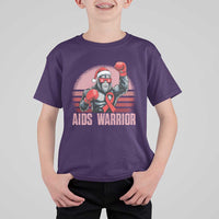 Christmas Santa Bigfoot HIV Awareness T Shirt For Kid Retro Vintage Style Gift - Wonder Print Shop