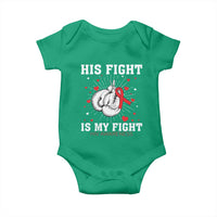 His Fight Is My Fight HIV Warrior Baby Onesie Red Ribbon Boxing Gift - Wonder Print Shop