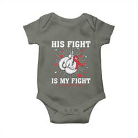 His Fight Is My Fight HIV Warrior Baby Onesie Red Ribbon Boxing Gift - Wonder Print Shop