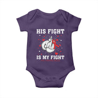 His Fight Is My Fight HIV Warrior Baby Onesie Red Ribbon Boxing Gift - Wonder Print Shop
