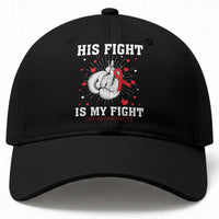 His Fight Is My Fight HIV Warrior Baseball Cap Red Ribbon Boxing Gift