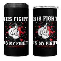 His Fight Is My Fight HIV Warrior 4 in 1 Can Cooler Tumbler Red Ribbon Boxing Gift - Wonder Print Shop