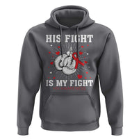His Fight Is My Fight HIV Warrior Hoodie Red Ribbon Boxing Gift - Wonder Print Shop