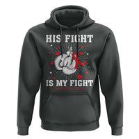 His Fight Is My Fight HIV Warrior Hoodie Red Ribbon Boxing Gift - Wonder Print Shop