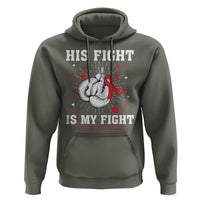 His Fight Is My Fight HIV Warrior Hoodie Red Ribbon Boxing Gift - Wonder Print Shop