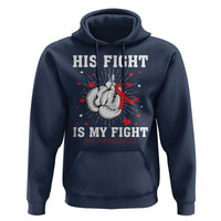 His Fight Is My Fight HIV Warrior Hoodie Red Ribbon Boxing Gift - Wonder Print Shop