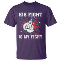His Fight Is My Fight HIV Warrior T Shirt Red Ribbon Boxing Gift - Wonder Print Shop