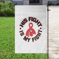 HIV Warrior His Fight Is My Fight Garden Flag Red Ribbon Boxing Gift - Wonder Print Shop