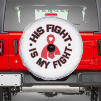 HIV Warrior His Fight Is My Fight Spare Tire Cover Red Ribbon Boxing Gift - Wonder Print Shop