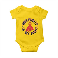HIV Warrior His Fight Is My Fight Baby Onesie Red Ribbon Boxing Gift - Wonder Print Shop
