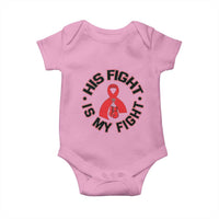 HIV Warrior His Fight Is My Fight Baby Onesie Red Ribbon Boxing Gift - Wonder Print Shop