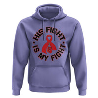 HIV Warrior His Fight Is My Fight Hoodie Red Ribbon Boxing Gift - Wonder Print Shop