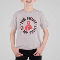 HIV Warrior His Fight Is My Fight T Shirt For Kid Red Ribbon Boxing Gift - Wonder Print Shop