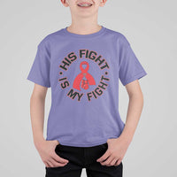 HIV Warrior His Fight Is My Fight T Shirt For Kid Red Ribbon Boxing Gift - Wonder Print Shop