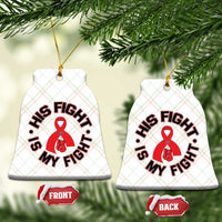 HIV Warrior His Fight Is My Fight Ceramic Ornament Red Ribbon Boxing Gift - Wonder Print Shop