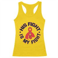 HIV Warrior His Fight Is My Fight Racerback Tank Top Red Ribbon Boxing Gift - Wonder Print Shop