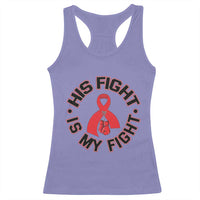 HIV Warrior His Fight Is My Fight Racerback Tank Top Red Ribbon Boxing Gift - Wonder Print Shop