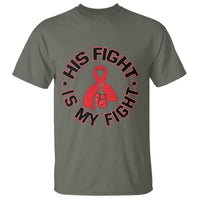 HIV Warrior His Fight Is My Fight T Shirt Red Ribbon Boxing Gift - Wonder Print Shop