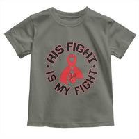 HIV Warrior His Fight Is My Fight Toddler T Shirt Red Ribbon Boxing Gift - Wonder Print Shop