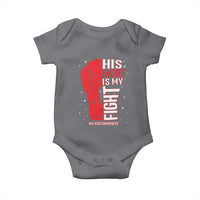 His Fight Is My Fight Baby Onesie Red Ribbon HIV Awareness Boxing Gift - Wonder Print Shop
