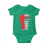 His Fight Is My Fight Baby Onesie Red Ribbon HIV Awareness Boxing Gift - Wonder Print Shop