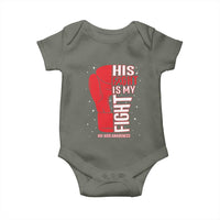His Fight Is My Fight Baby Onesie Red Ribbon HIV Awareness Boxing Gift - Wonder Print Shop