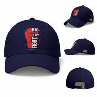 His Fight Is My Fight Baseball Cap Red Ribbon HIV Awareness Boxing Gift