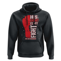 His Fight Is My Fight Hoodie Red Ribbon HIV Awareness Boxing Gift - Wonder Print Shop