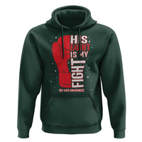 His Fight Is My Fight Hoodie Red Ribbon HIV Awareness Boxing Gift - Wonder Print Shop