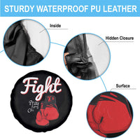 Fight Pray For A Cure Spare Tire Cover Red Ribbon HIV Awareness Boxing Gift - Wonder Print Shop