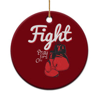 Fight Pray For A Cure Ceramic Ornament Red Ribbon HIV Awareness Boxing Gift - Wonder Print Shop